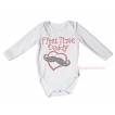 White Baby Jumpsuit & Sparkle Rhinestone First Time Daddy Print TH648